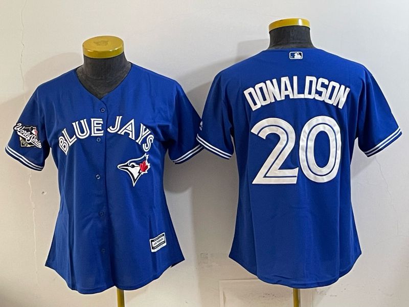 Women 2025 Nike Toronto Blue Jays #20 Donaldson Blue Game MLB Jersey 02->women mlb jersey->Women Jersey